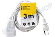 Q-Link 5440400  Kabel 2 x 0,75 mm2 575W 2.5A weiß 3m geeignet für u.a. Verlängerungskabel mit Euro-Stecker