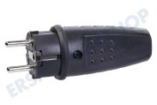 Universeel 0011017  Stecker 16A 230V geerdet schwarz IP44 geeignet für u.a. Gummi