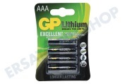 GP GP24LF359C4  Lithium Pro AAA Batterie, 1,5V, 4 Stück geeignet für u.a. 1,5V