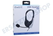Ewent Kopfhörer EW3565 USB-Headset mit Mikrofon und Lautstärkeregler geeignet für u.a. Handsfree