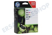 HP Hewlett-Packard HP-N9J73AE N9J73AE  Druckerpatrone Nr. 364 Combo 4-Packung BK/C/M/ Y geeignet für u.a. Photosmart C5380, Smart C6380