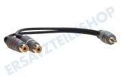 Universell  Klinken-Adapter-Kabel 3,5 mm Stecker - 2x Cinch Contra RCA Buchse geeignet für u.a. 0,2 Meter vergoldet
