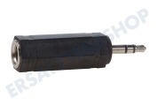 Klinken-Stecker-Adapter 3,5-mm-Stecker - Contra 6.3mm Buchse