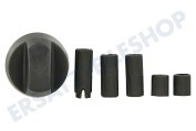 Universell Ofen-Mikrowelle Knopf für Backofen, Herd, Kochplatte, schwarz geeignet für u.a. Inkl.  Adapter