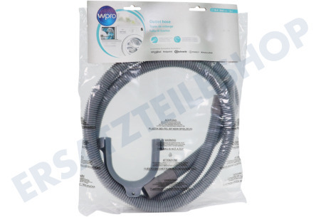 Bauknecht Waschmaschine TVS229 Ablaufschlauch Ablaufschlauch 2 Meter, 2x gerader Anschluss, 22mm