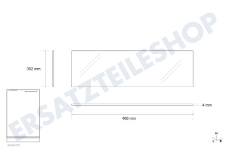 2i marchi Kühlschrank 280888, C00280888 Glasplatte