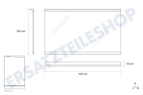 Ariston Kühlschrank 517626, C00517626 Glasplatte