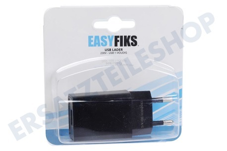 Easyfiks  USB Auflader 230 Volt, 2.1A/SV 1 Port Schwarz