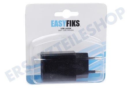 Easyfiks  USB Auflader 230 Volt, 2.1A/SV 2 Port schwarz