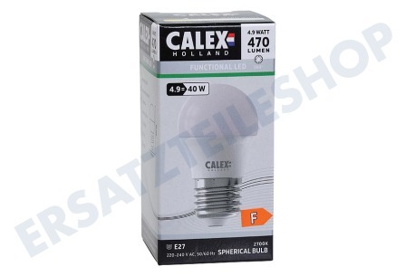Calex 1301000901 LED Kugellampe 240V, 4,9 W, 470 LM, E27 P45, 2700 K