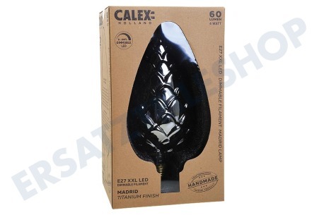 Calex 425990 Calex Madrid Ledlampe 4W E27 Titanium dimmbar
