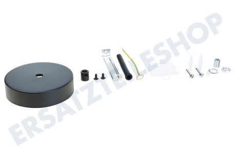 Calex 940010 Calex Deckenplatte aus Metall 100 mm Matt Schwarz, 1 Loch