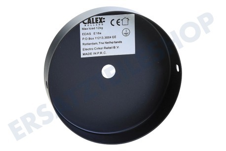 Calex 940010 Calex Deckenplatte aus Metall 100 mm Matt Schwarz, 1 Loch