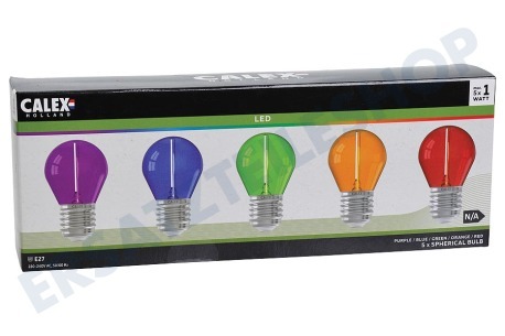 Calex 473434 Farbige LED-Kugellampe 220-240 Volt, 1W 5er-Pack