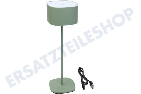 Calex Serino. Grün. Tischlampe wiederaufladbar. Display