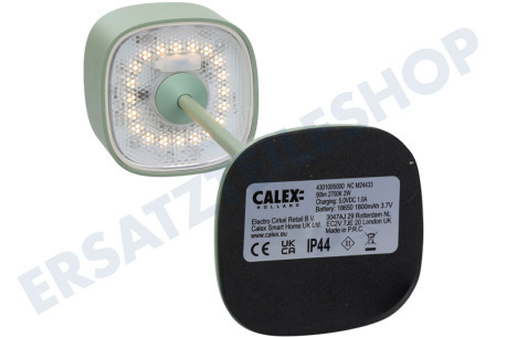 Calex Serino. Grün. Tischlampe wiederaufladbar. Display
