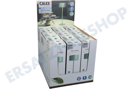 Calex Serino. Grün. Tischlampe wiederaufladbar. Display