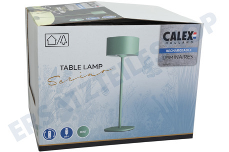 Calex Serino. Grün. Tischlampe wiederaufladbar. Display