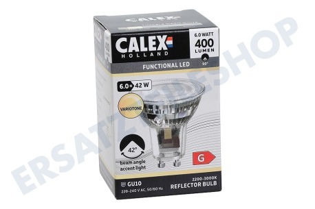 Calex 1301001300 SMD LED Birne GU10 6 Watt, Variotone 2200-3000K