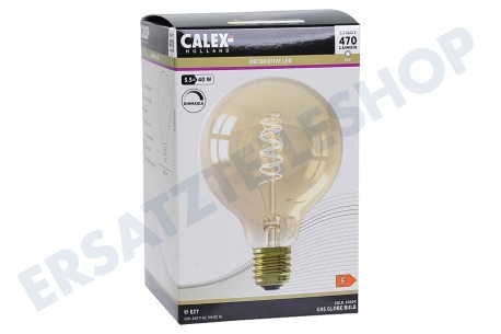 Calex 1001002100 Flex Filament G95 Globe Gold Dimmbare LED-Lampe E27 5,5 Watt
