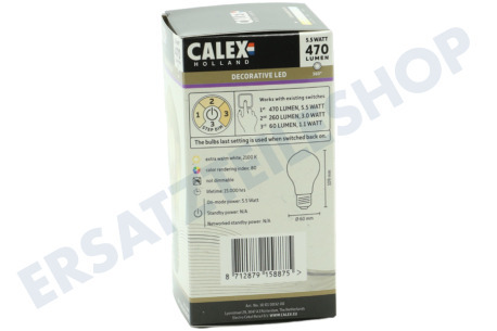 Calex 1001003200 LED Standard A60 Gold Flex Filament E27 5,5 Watt