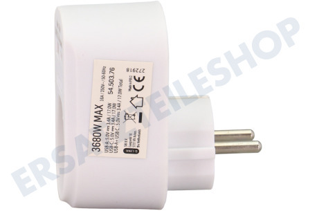 Exin Stecker Zwischenstecker mit 2 x USB