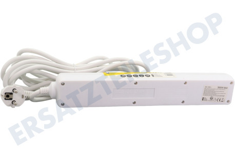 Universell Steckdosenleiste 3 x 1,5 mm2, 5 Meter Weiß, Schalter