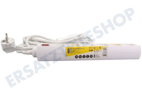 Universell Steckdosenleiste 3 x 1,5 mm2, 5 Meter Weiß, Schalter
