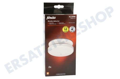 Alecto SA20 2X Rauchmelder mit Time-Out/Test-Taste, 2 Stück