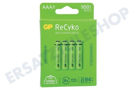 GP  LR03 ReCyko+ AAA 950 - 4 wiederaufladbare Batterien