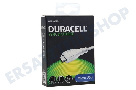 Duracell USB5023W Micro-USB-Kabel Weiß 2 Meter