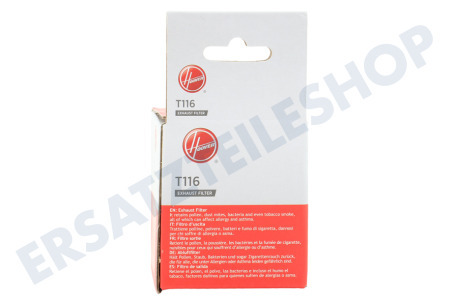 Hoover Staubsauger T116 Auslassfilter