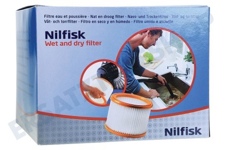 Nilfisk Staubsauger 107402338 Waschbare PET Filter für Multi Naß- und Trockensauger