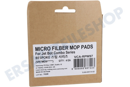 Samsung VCA-RPW97 Jet Bot Combo Steam Mikrofaserpads 4 Stück