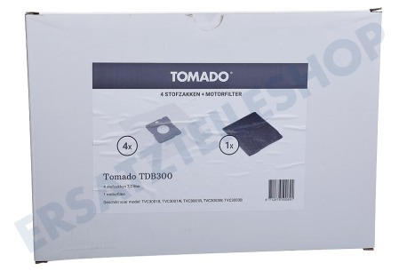 Tomado TDB300 4 Staubsaugerbeutel + Motorfilter