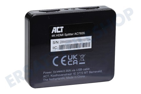 ACT AC7835 4K HDMI-Splitter 1x2