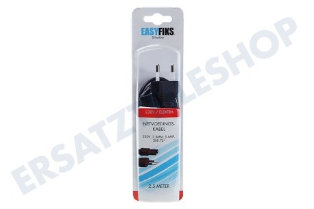 Easyfiks Netzkabel C7, 230V, 5 A, 2x0,75mm2, 2,5 Meter
