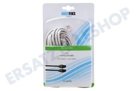 Easyfiks UTP Cat5e Netzwerkkabel grau, 10,0 Meter, 2x RJ45 Male