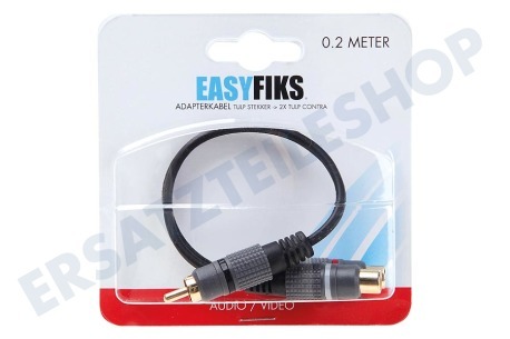Easyfiks Cinch Splitter RCA Male - 2x Cinch Contra RCA Female 20cm