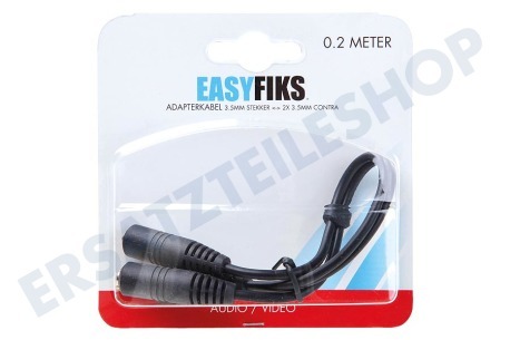 Easyfiks Klinken Splitter 3,5 mm Stecker - 2 x 3,5 mm Contra; Female, 20cm