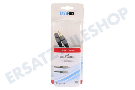 Easyfiks Klinkenkabel 3,5 mm Stereo Stecker - Buchse, 1,5 m, VerguL