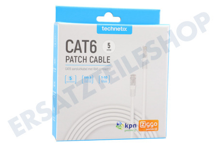 Technetix CAT6-5M-SHOP CAT6 UTP-Verbindungskabel RJ45 5 Meter