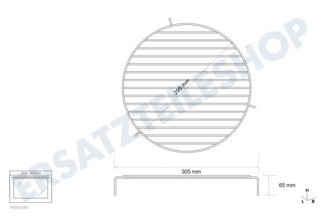 Bosch Ofen-Mikrowelle 675996, 00675996 Gitter niedriges Modell 65mm