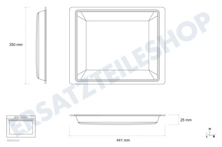 Balay Ofen-Mikrowelle 441171, 00441171 Backblech Emailliert, grau, 440x350mm