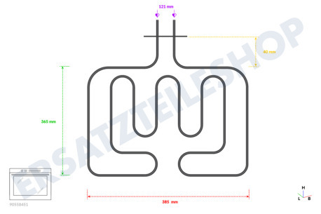 Bosch Ofen-Mikrowelle Heizelement Unterhitze