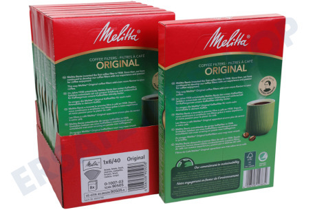 Melitta 6771611 Kaffeefilter naturbraun 1X6, 40 Stück