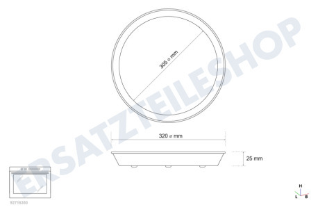 Whirlpool Ofen-Mikrowelle Platte Crisp-Platte 30,5cm (unten) / 32cm (oben)