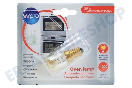 KitchenAid Ofen-Mikrowelle LFO136 Lampe für Backofen 25W E14 T25