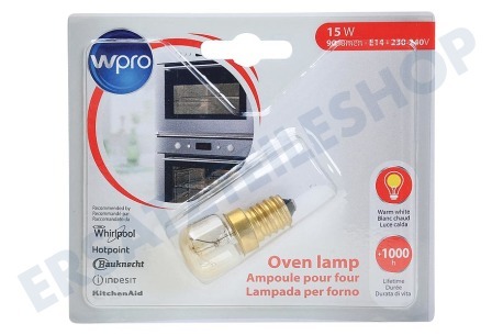 WPRO Kühlschrank LFO137 Lampe für Ofen und Kühlschrank 15W E14 T22