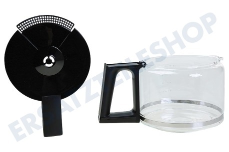 Krups Kaffeemaschine XB900601 Kaffeekanne komplett mit Deckel, schwarz